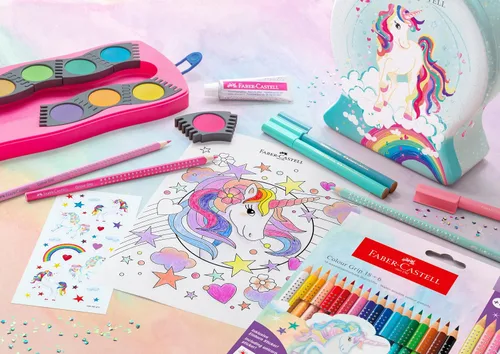 Vista 6 de Faber-Castell Conector de pluma de fibra Lata de globo de nieve - Diseño de unicornio
