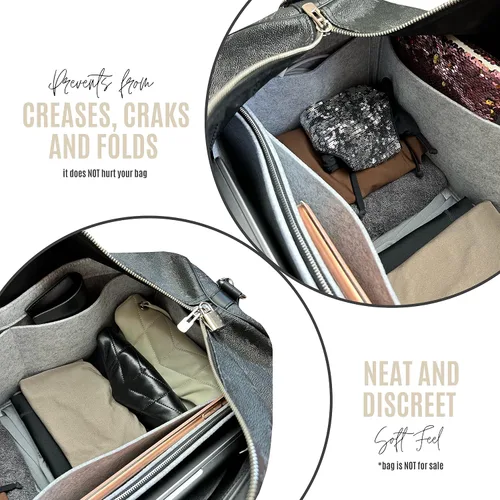 Vista 7 de Divitize Organizador de Bolso Premium compatible con LV Keepall 253545505560, hecho a mano, ajuste perfecto, cómodo y resistente, fieltro de 3mm