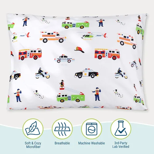 Vista 4 de Wildkin Funda de almohada estándar de microfibra para niños, funda de almohada suave y transpirable, héroes