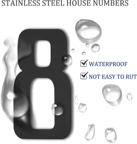 Vista 8 de Números de Casa Modernos para Exterior - Autoadhesivos, Grandes de 6 Pulgadas, Números de Dirección de Casa de Metal - Ideales para Buzón, Puerta