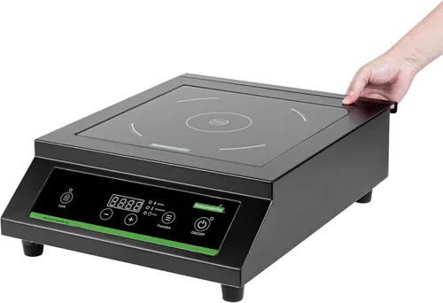 Vista 8 de Restaurantware -Kitchen Tek - Placa de inducción de 1800 W, 1 placa eléctrica con sensor táctil - 140F a 465F, 10 ajustes de potencia, estufa