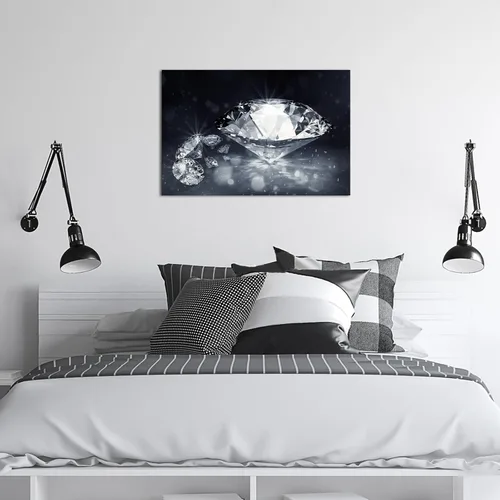 Vista 3 de Biuteawal Arte de pared de diamantes en blanco y negro con impresión de diamantes brillantes, pintura de moda, obra de arte moderna, decoración