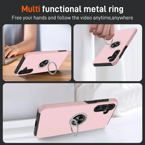 Vista 18 de Gritup - Funda para Galaxy A05S con protector de pantalla HD×2, funda protectora para teléfono a prueba de golpes con soporte magnético de anillo