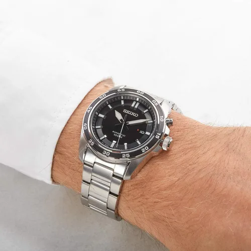 Vista 6 de Seiko Herren-Uhr Kinetik Edelstahl mit Edelstahlband
