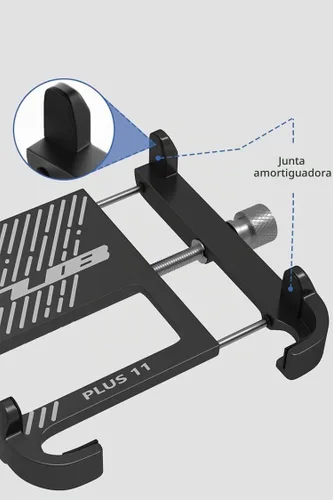 Vista 3 de GUB PLUS11 Soporte de teléfono para bicicleta y motocicleta, soporte de teléfono de aleación de aluminio con rotación de 360° ajustable para iPhone