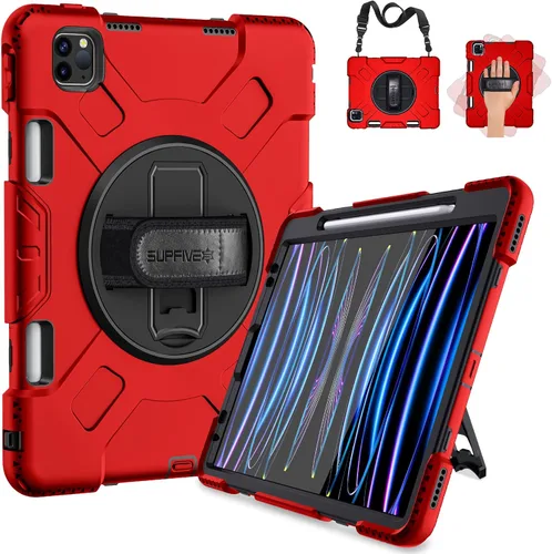 Vista 9 de SUPFIVES Funda para iPad Pro de 11 pulgadas (4ª generación), de silicona a prueba de golpes, de grado militar, para iPad Pro 11 de 4ª/3ª/2ª Negro
