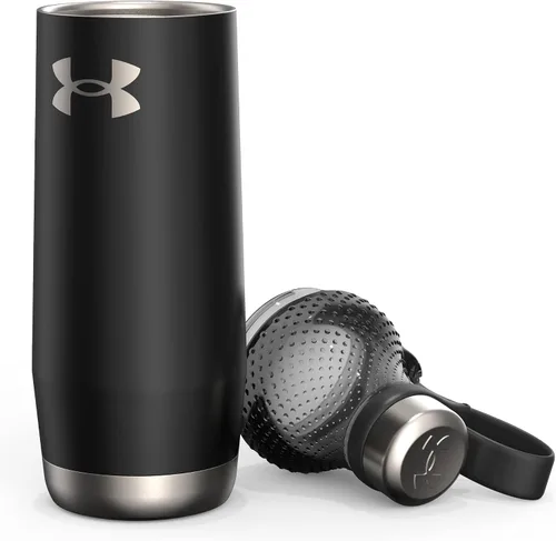 Vista 5 de Under Armour Twist-Off Top Botella de agua de acero inoxidable de 22 onzas para batido de hielo y proteínas, aislada, inastillable, a prueba
