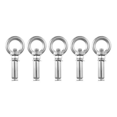 Vista 42 de uxcell Aro de elevación de la expansión, 8pcs M6x50mm 304 tornillo de expansión de acero inoxidable con anillo de ojo para pared de ladrillo