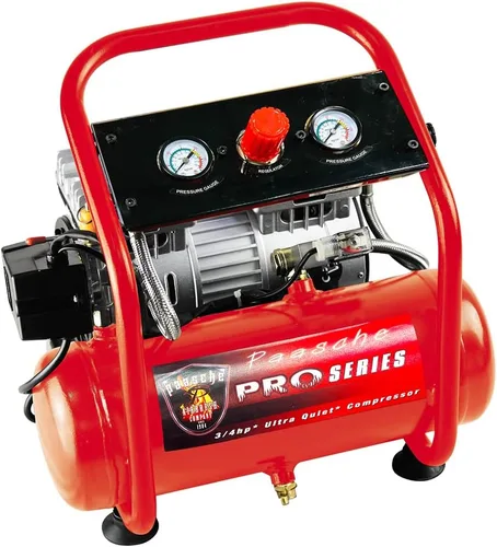 Vista 3 de Paasche D3000R compresor de 1/5 HP con tanque, regulador y trampa de humedad. Regulador, trampa de humedad