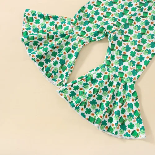Vista 56 de Eadrioss Ropa para bebé niña pequeña, traje de campana de manga corta, camisa de flores para niños, pantalones florales acampanados, ropa de verano