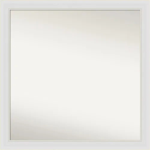 Vista 151 de Amanti Art Espejo de baño blanco para sobre el fregadero, 24 x 26 pulgadas, espejo rectangular blanco y blanco, marco de madera contemporáneo