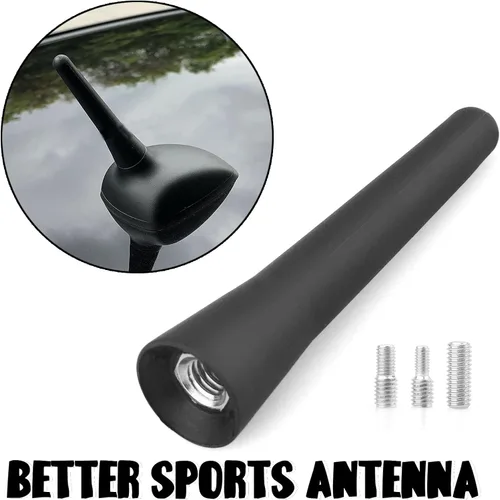 Vista 4 de Antena universal de repuesto para automóvil de 2.5 pulgadas, color negro, recepción optimizada de FM/AM, mini antena corta de aluminio para vehículo
