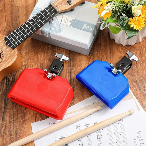 Vista 7 de Boao Bloque de percusión musical con palos de arce 5A, soporte de montaje ajustable, instrumentos de percusión para tambor latino, 6 piezas