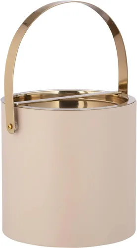 Vista 11 de Kraftware SYDNEY - Cubo de hielo de 3 cuartos con mango de arco cromado cepillado y cubierta de puente: beige
