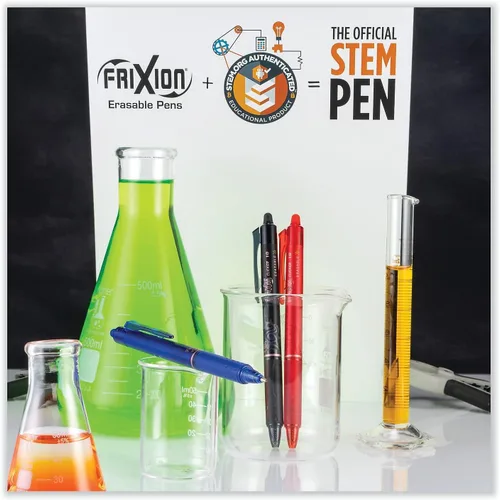 Vista 5 de Pilot FriXion Clicker - Bolígrafos de gel borrables, punta gruesa (0.039 pulgadas), tinta negra, paquete de 12 bolígrafos de escritura suaves