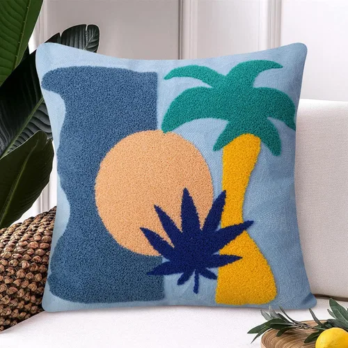 Vista 9 de JASEN Funda de almohada bordada de gato de 18 x 18 pulgadas, funda de almohada decorativa de algodón para sofá, dormitorio, sala de estar, casa