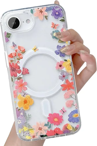 Vista 75 de UEEBAI - Funda magnética para iPhone 11, diseño de lazo, compatible con MagSafe, funda transparente delgada inalámbrica, antiamarilleo, a prueba