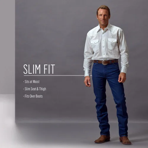 Vista 6 de Wrangler - Pantalón de mezclilla entallado de corte vaquero para hombre