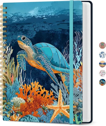 Vista 28 de Cuaderno rayado en espiral para el trabajo, 300 páginas gruesas B5 (7.1 x 10 pulgadas), diario a rayas universitarias para mujeres y escritura