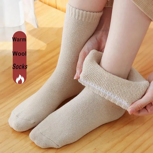 Vista 2 de VoJoPi 5 Pairs Warm Wool Socks for Women, Size 5-10, Thick Winter Thermal Boot Socks Crew Length
