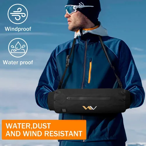 Vista 3 de Bolsa calentadora de manos con cinturón ajustable, manta eléctrica con calefacción USB con 3 ajustes de temperatura para calidez instantánea