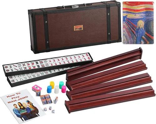 Vista 9 de 166 American Western Mahjong Mah Jongg Set Maleta Edición Limitada Embedded Masterpiece Fondo en Maleta de Cuero Mona Lisa