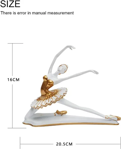 Vista 3 de HAUCOZE Estatua de bailarina de bailarina, escultura de yoga, decoración moderna del hogar, regalo para sala de estar, oficina, poliresina de 8.3