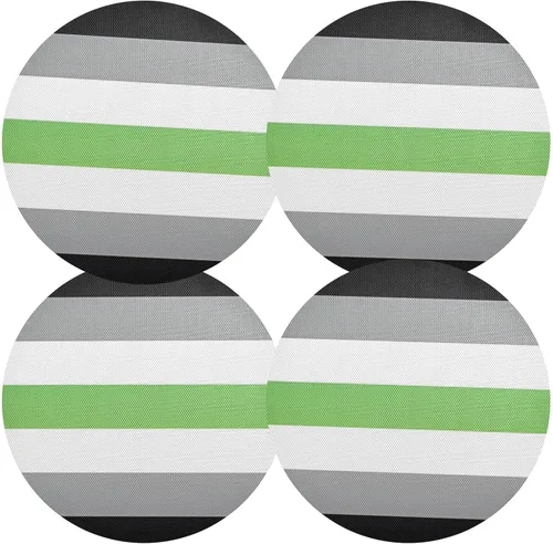 Vista 16 de Agender Pride Flag Round Placemats 15 Inch Seasonal Table Mats Decorative Table Mats for Home Kitchen Holiday Decoration