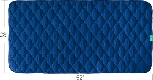Vista 4 de Protector de colchón impermeable para cuna, 28 x 52 pulgadas, almohadilla acolchada antideslizante Navy, Quilted Waterproof Pad, Non-Slip Backing
