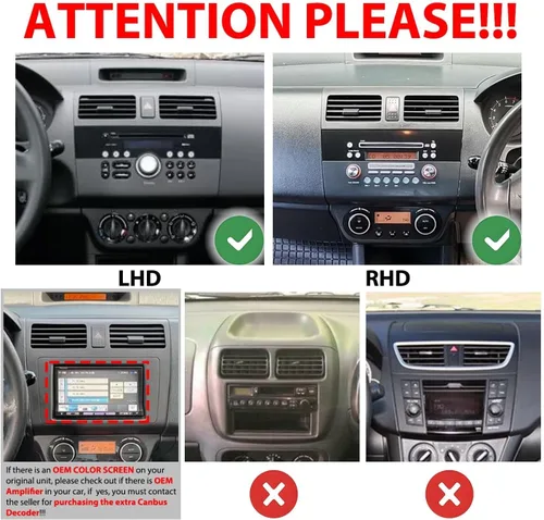 Vista 2 de Para Suzuki Swift 2005-2010 Car CarPlay Android Navegación Automática Estéreo GPS Radio Reverse Cámara Pantalla 10 "IPS Pantalla Táctil Headunit