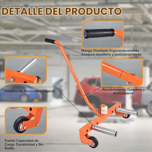 Vista 5 de A A IN Rueda de neumático Dolly, 660 LBS Heavy Duty Adjustable Truck Tire Dolly Herramienta de elevación de neumáticos para tienda, garaje