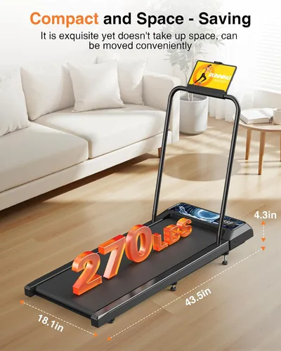 Vista 3 de HCOIW Walking with Incline Pad and Handle Bar, 3 in 1 Mini Walking Machine, 2.5HP Low Noise Treadmill for Home with Remote Control, Treadmill with