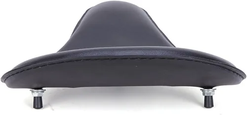 Vista 6 de Cojín de asiento de piel. Asiento con soporte de resortes para el chofer para Harley Davidson Sportster Softail Fatboy, Negro suave
