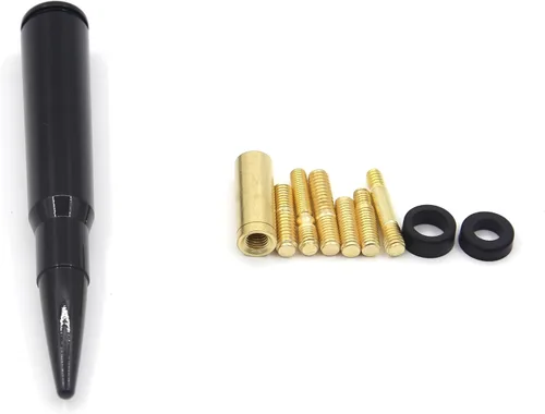 Vista 5 de Antena de 50 Cal Stubby con mástil para eliminar la antena de pista, reemplazo para Ford F150 F250 F350 RAM 1500 2500 GMC Denali Chevy Pick-up
