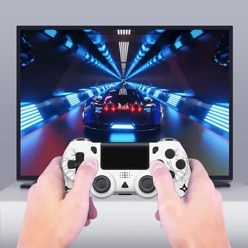 Vista 7 de FTFVaska - Controlador PS-4 inalámbrico controlador Bluetooth PS4 Gamepad compatible con PS-4SlimPro mandos a distancia PS4 ojo blanco