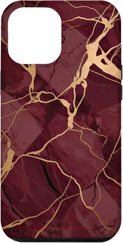 Vista 25 de iPhone 16 Burgundy and Yellow Metamorphic Pattern Case