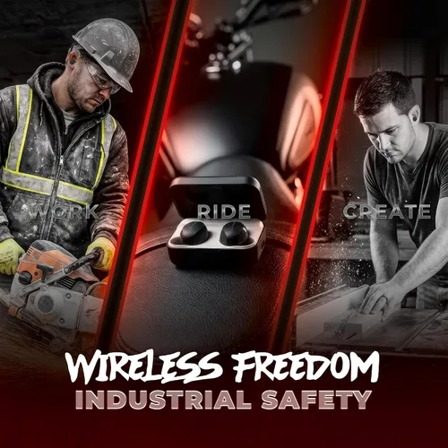 Vista 7 de Plugfones Sovereign - Audífonos inalámbricos Bluetooth (26 dB, NRR OSHA) ANSI tested hearing protection for work, compliant safety headphones, 40