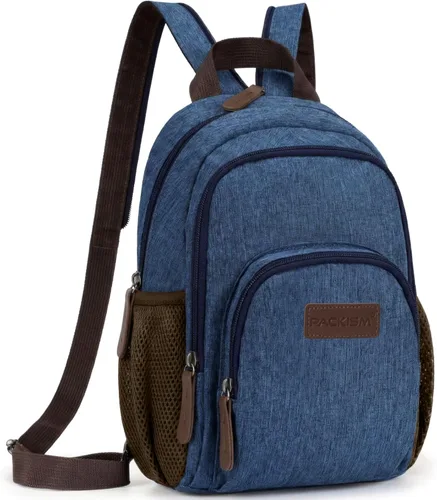 Vista 11 de PACKISM Mochila pequeña para mujer - Bolso bandolera convertible negro (Active Black)
