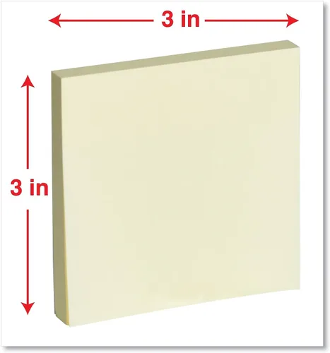 Vista 3 de Bloc de notas autoadhesivas plegables con abanico, 3 x 3, amarillo, 100 hojas, paquete de 12