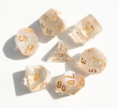 Vista 12 de Juego de Dados D&D de 7 Piezas Verde Transparente Color Mixto – Juego de Dados DND para D&D, COC, TTRPGs, Dungeons and Dragons, MTG, Accesorios