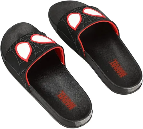Vista 3 de Bioworld Marvel Spider-Man Miles Morales - Sandalias para hombre, talla L, Negro