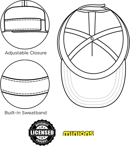 Vista 5 de Minions Gorra de béisbol para niños y gorra ajustable para niños de 4 a 7 años, Multi