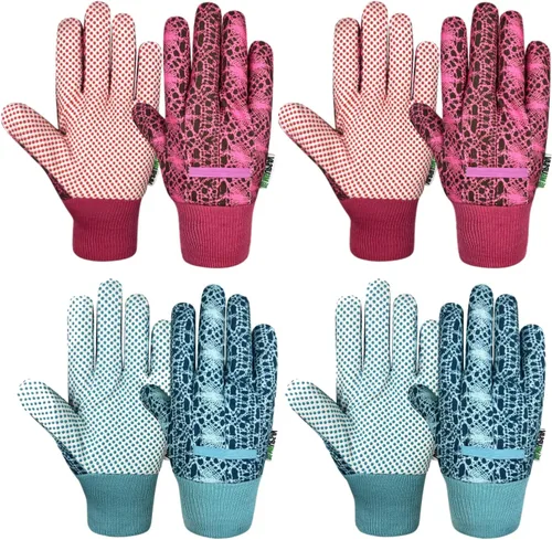 Vista 13 de Guantes de jardinería a prueba de espinas y resistentes a pinchazos con agarre, guante de jardín para mujer, regalos de cuero para trabajo