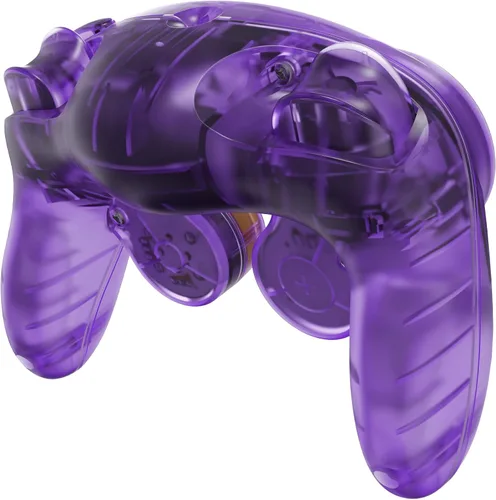 Vista 8 de eXtremeRate Placa trasera transparente color morado atómico para Nintendo GameCube, carcasa de repuesto personalizada con botones para controlador