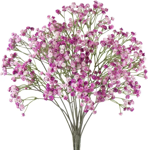 Vista 11 de FiveSeasonStuff 6 tallos de 27 '' Glacier Blue Baby Breath Artificial Gypsophila Flowers Long Stems