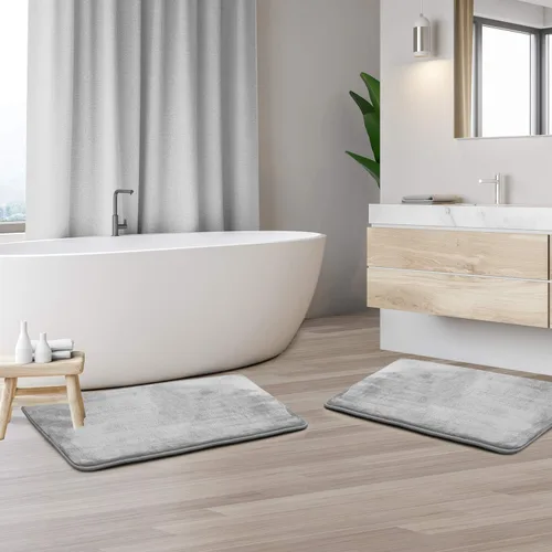 Vista 18 de Clara Clark Alfombra de Baño 24" x 17" - Alfombras de Baño, Tapete de Baño de Espuma Viscoelástica, Afelpado, Acogedor, Ultra Suave, Antideslizante