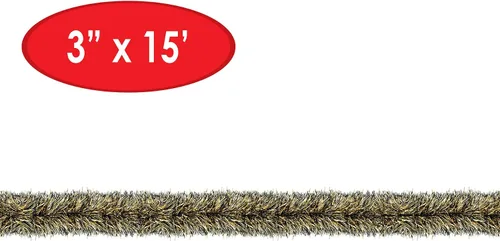 Vista 2 de Beistle Guirnalda metálica de oropel para decoración del árbol de Navidad, decoración colgante de fiesta de Año Nuevo, 3 x 15 pies, negro/dorado