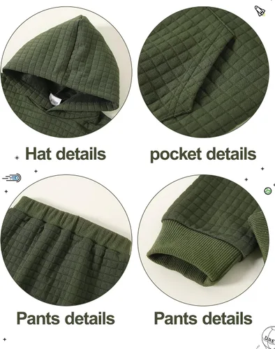 Vista 3 de Conjunto de 2 piezas de ropa para bebés y niños pequeños con estampado de letras y pantalones largos de camuflaje