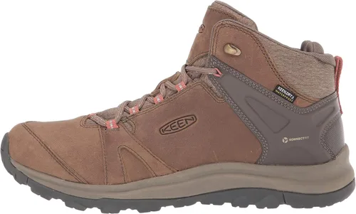 Vista 8 de KEEN Terradora 2 - Botas de senderismo impermeables de piel de altura media para mujer BrindleRedwood