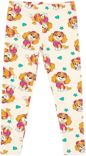 Vista 5 de Paw Patrol Conjunto de vestido y leggings para niñas pequeñas Skye Rescue Pup Pink Sweat Jumper Pantalones crema